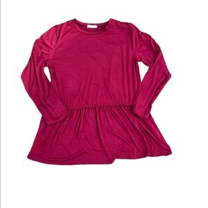 FOR G AND L Red Peplum Long Sleeve Blouse Size XL